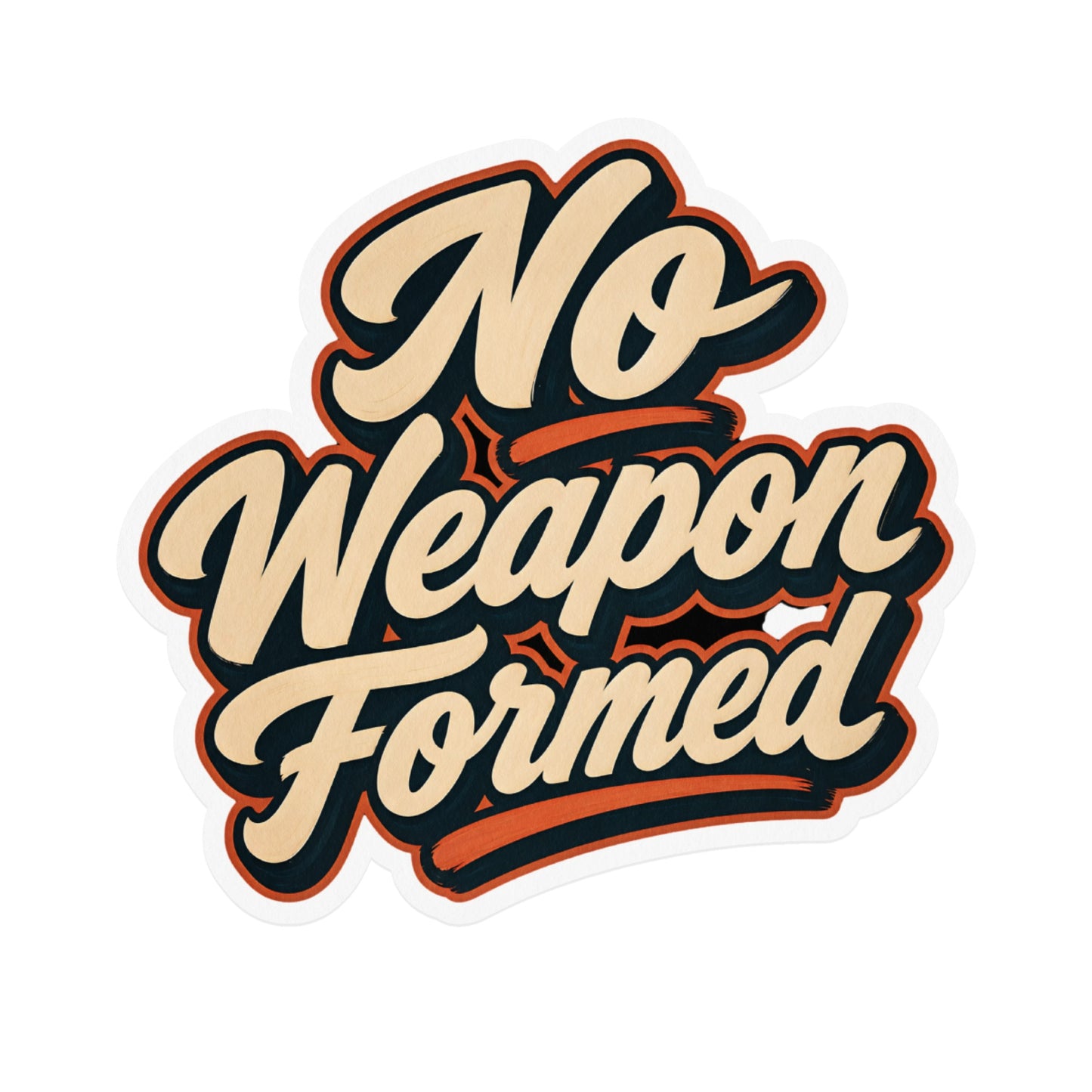 No weapon formed against me shall prosper stylized text
