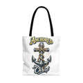Tote bag with "ANCHORED in Christ" text and anchor graphic.