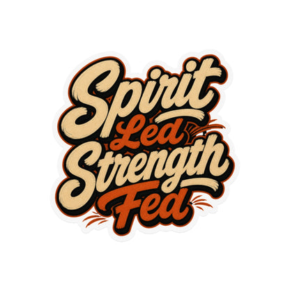 Spirit Led Strength Fed text on a white background