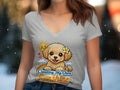 Cute fluffy dog with flower on head, rainbow, and sun graphic reading "Creating My Own Sunshine".