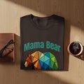 Dark t-shirt with "Mama Bear" and geometric bear design