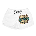 White shorts with "Strong In Christ" text and a dumbbell graphic.