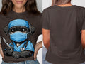 Illustration of a pug wearing a scrub cap, mask, and stethoscope holding a scalpel.