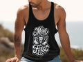 Black tank top with white lion graphic and text "Move First".