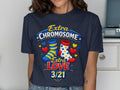 Extra Chromosome Extra Love 3/21 socks design with hearts.