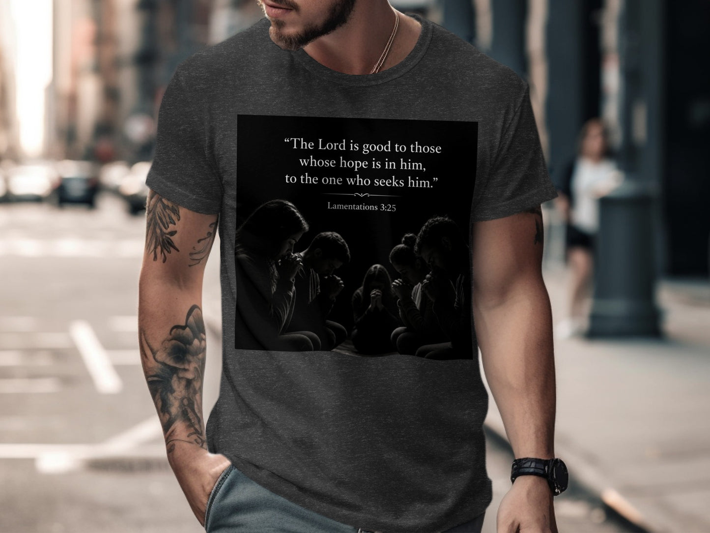 T-shirt featuring quote "The Lord is good to those whose hope is in him."