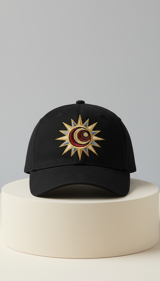 Sunlit gold embroidered cap