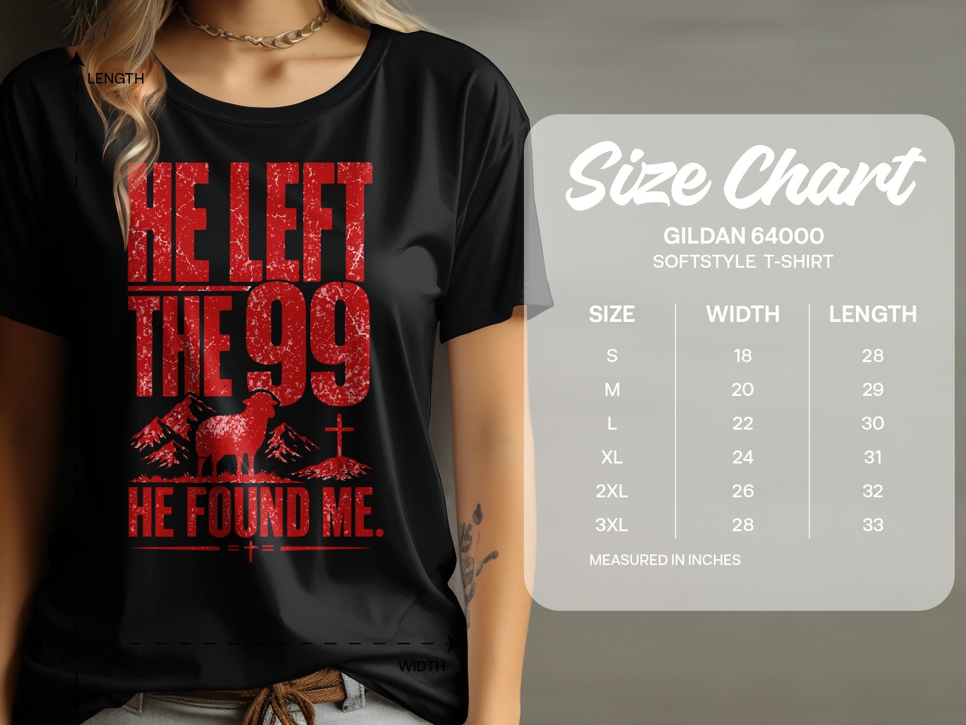 Black t-shirt with red distressed graphic "HE LEFT THE 99 HE FOUND ME" and a ram.
