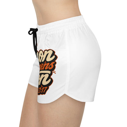 White shorts with black drawstring and text "God is For Us 8:31:17".