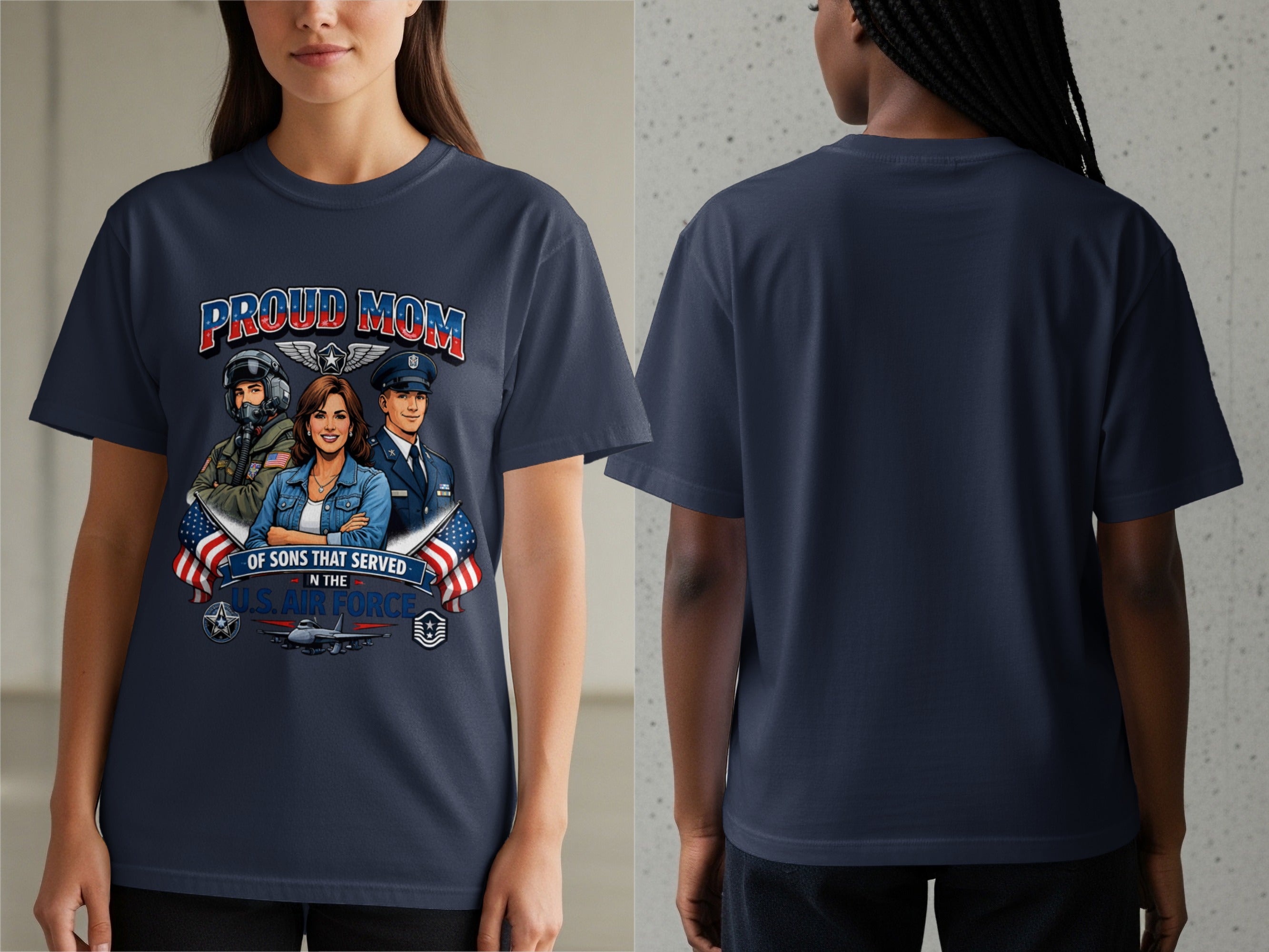 Proud Mom of sons that served in the U.S. Air Force graphic t-shirt.