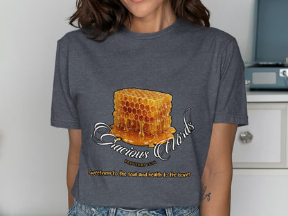 Honeycomb illustration with "Gracious Words" and "Proverbs 16:24" text.