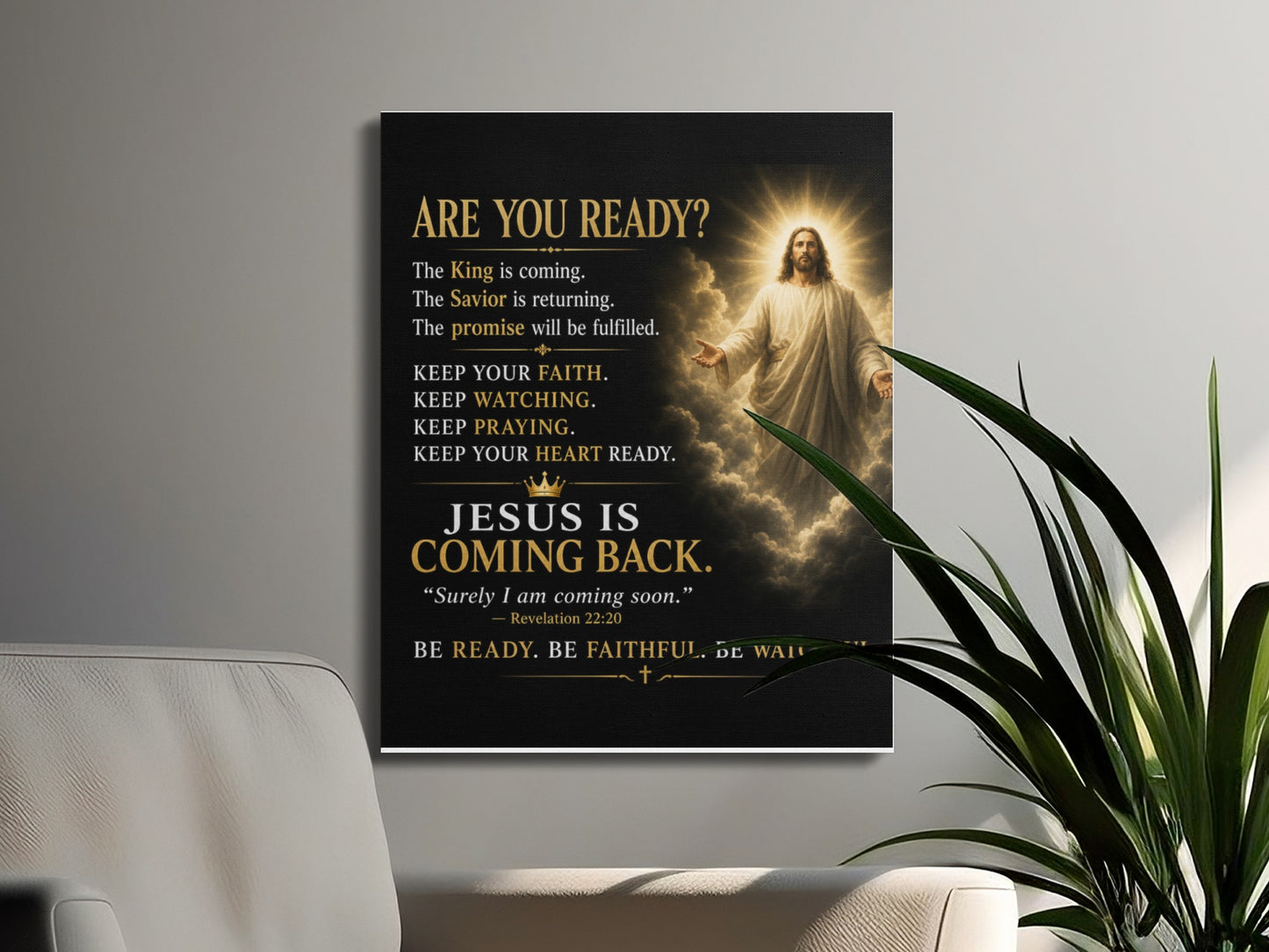 Jesus artwork with text "Are you ready?" and "Jesus is coming back."