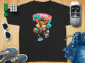 Black t-shirt with cartoon coyote in Spurs uniform and "Go Spurs Go!" banner.